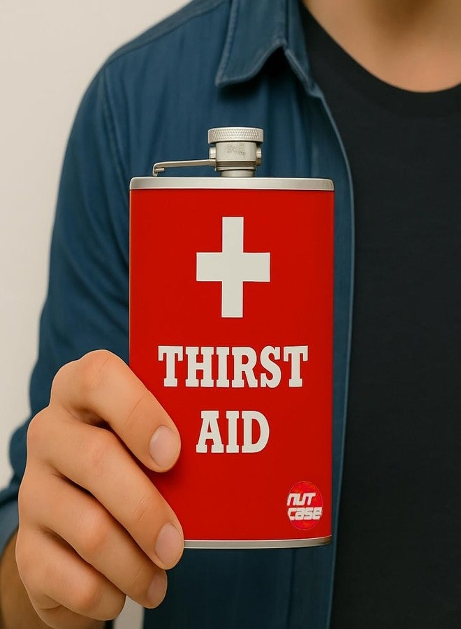 Nutcase Designer Hip Flask 9 Oz - Nutcase - with Free Funnel Along - Thirst Aid - Image 2